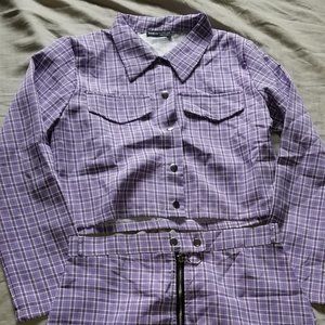 Lavender matching skirt and button up